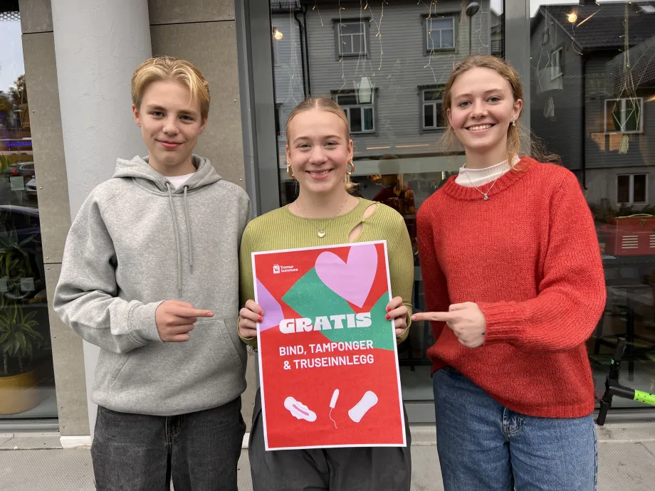 Tre medlemmer av ungdomsr&aring;det, 2023