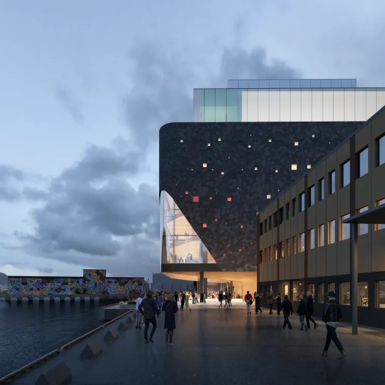Illustrasjonsbilde Kulturkvartalet. Nordic Office of Architecture AS, for Tromsø kommune.