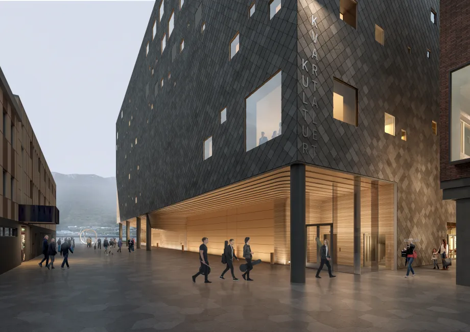 Illustrasjonsbilde Kulturkvartalet. Nordic Office of Architecture AS, for Tromsø kommune.