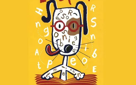 Lesekort hund med bokstaver