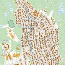 Kart som viser gravetrase.