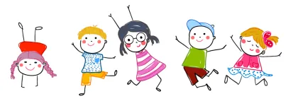 Illustrasjonsbilde av hoppende barn Steinerbarnehagen